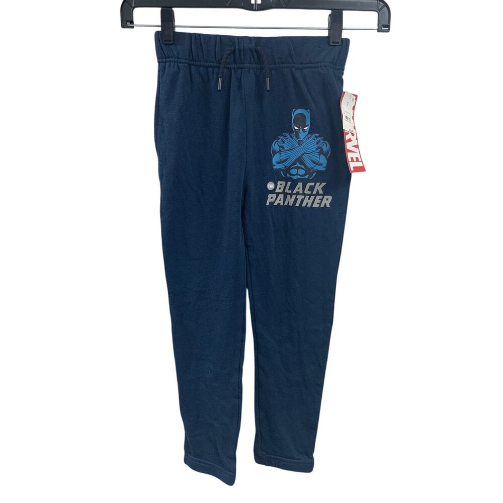 New Marvel Black Panther Boys Medium Elastic Waist Navy Lightweight Sweatpants